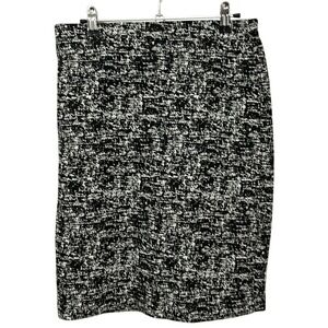 Philosophy Pencil Skirt Size 4‎ Black White Gold Static